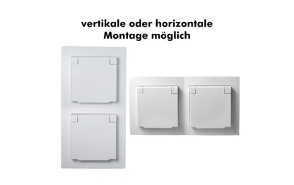 Steckdosen Set McPower Flair ''Beginner 2S-IP44'', 3-teilig, weiß, IP44