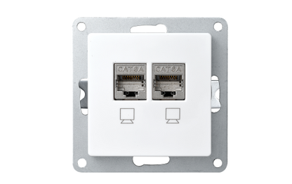 Netzwerk-Dose McPower ''Flair'' CAT6A, UP, weiß, vollgeschirmt