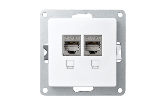 Netzwerk-Dose McPower ''Flair'' CAT6A, UP, weiß, vollgeschirmt