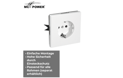Schutzkontakt-Steckdose McPower ''Shallow'' 250V~/16A, UP, Steckanschluss, weiß