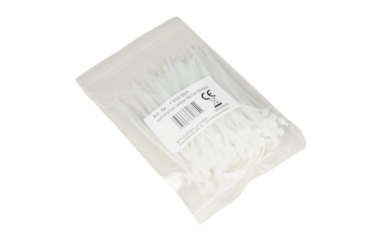 Kabelbinder McPower, transparent, 100x2,5mm, 100er-Pack, UV beständig