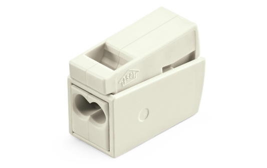 2-Leiter-Leuchtenklemme WAGO, für eindrähtige Leiter, 3 Klemmstellen, weiß