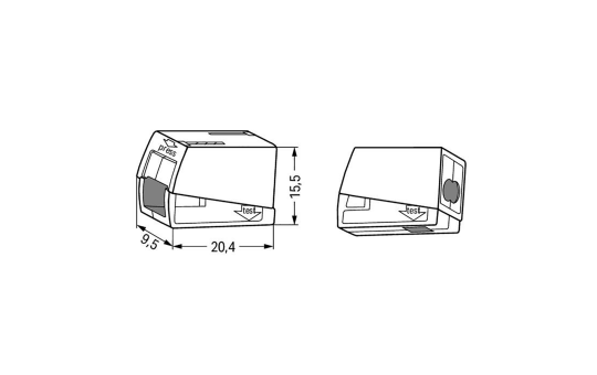 2-Leiter-Leuchtenklemme WAGO, für eindrähtige Leiter, 3 Klemmstellen, weiß