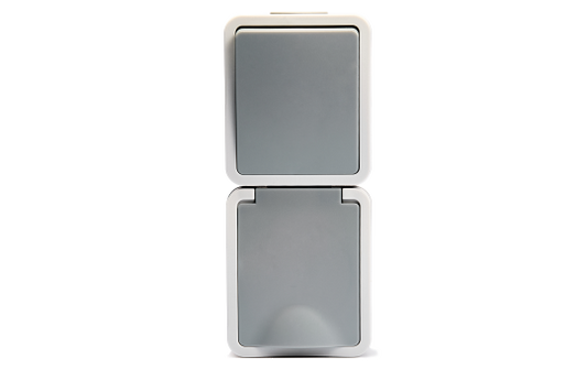 Feuchtraum Kombi-Dose McPower ''Fix'',Schalter+Steckdose,Steckanschluss, 250V~, AP