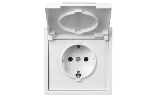 Schutzkontakt-Steckdose McPower ''Shallow'' 250V/16A, UP, IP44, Steckanschluss