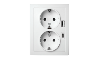 Schutzkontakt-Steckdose McPower ''Flair'' 2-fach, 250V~/16A, USB-A+C, PD20W, weiß