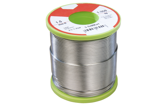 Lötzinn auf Rolle, 1,5mm, 1.000g, bleifrei! (99%Sn 1%Cu 2,5%Sb)