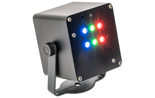 LED-Strobe-Effekt IBIZA ''TINYLED-RGB-STROBE'', akkubetrieben, 6x 1W RGB LED
