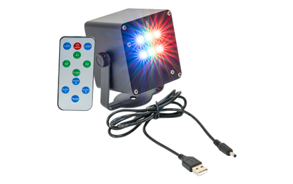 LED-Strobe-Effekt IBIZA ''TINYLED-RGB-STROBE'', akkubetrieben, 6x 1W RGB LED