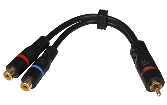 High-Quality Y-Adapter ''Y-2B'' 20cm Cinch 1xStecker auf 2xBuchse