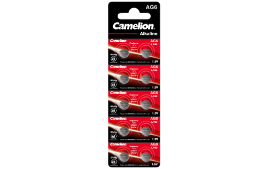 Knopfzelle CAMELION, AG6, 1,5V, Alkaline, 10er-Blister