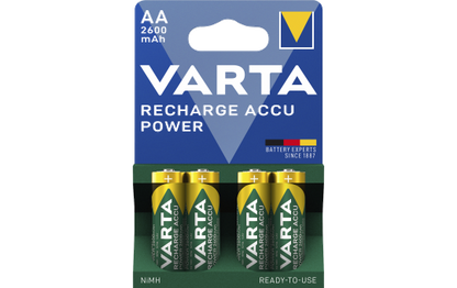 Mignon-Akku VARTA, Typ AA, NiMH-Akku, HR06, 1,2V/2600 mAh, Pre-charged, 4er Pack