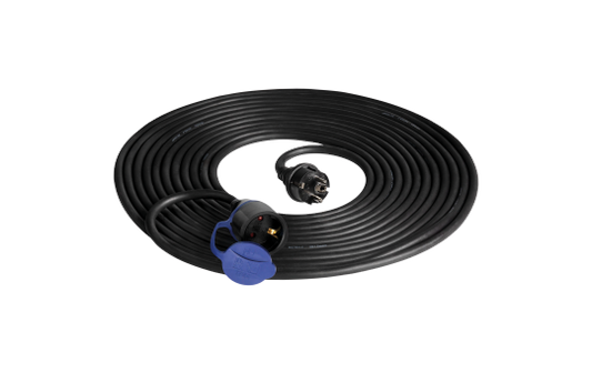 Netzkabel Schutzkontakt-Verlängerung, 20m, 3x1,5mm², IP44, schwarz