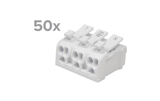 Lüsterklemme McPower mit Betätigungshebel, 0,5-2,5mm², max. 16A, 50er-Pack