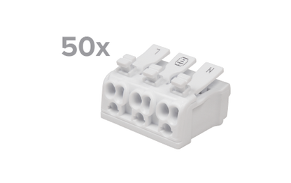 Lüsterklemme McPower mit Betätigungshebel, 0,5-2,5mm², max. 16A, 50er-Pack