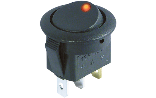 Kfz-Schalter McPower, rote LED, 12V/16A, 3-polig, Stellungen: EIN/AUS