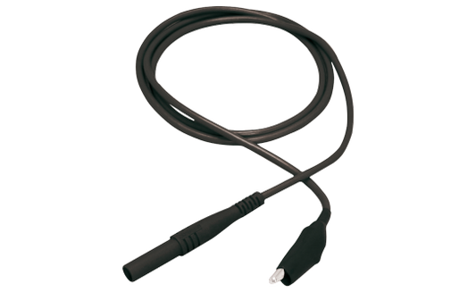 Messleitung McPower, 100cm, schwarz, Sicherheitsstecker -> Krokoklemme