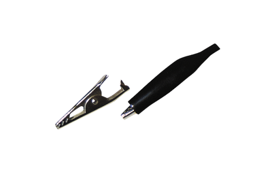 Krokodilklemme, 33 mm, schwarz, Aufschub-Isolierung
