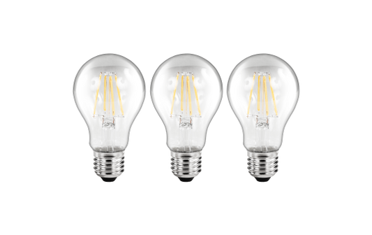 LED Filament Set McShine, 3x Glühlampe, E27, 6W, 670lm, warmweiß, klar