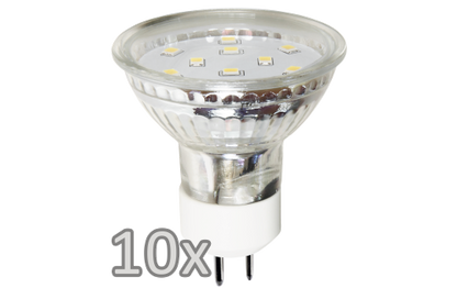 Einbauleuchten-Set McShine, 10x Rahmen, 10x Strahler, Edelstahl, 3W, 300lm