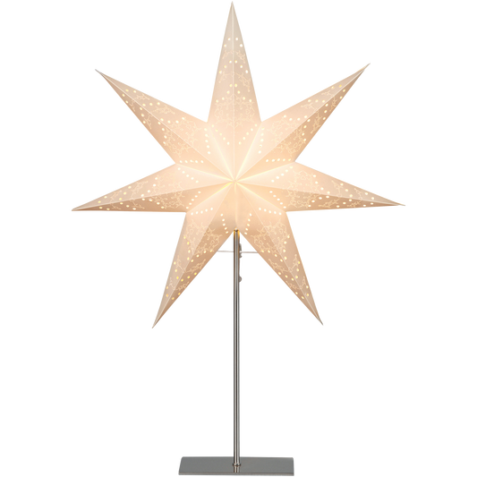 Standleuchte Stern ''Sensy 78'', 78x52cm, E14, Farbe: Creme, Metall/Papier