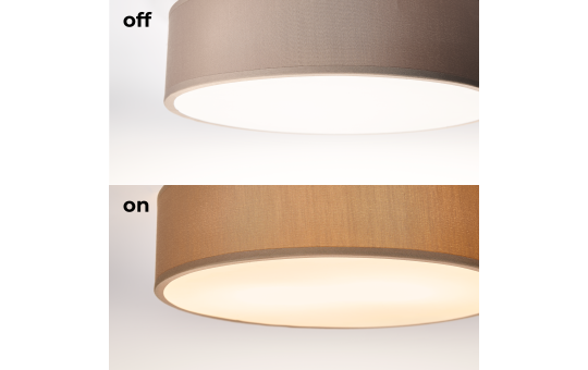 Deckenleuchte EINLICHT ''Fabric'' für 2x E27, Ø38cm, Taupe, Stoffschirm