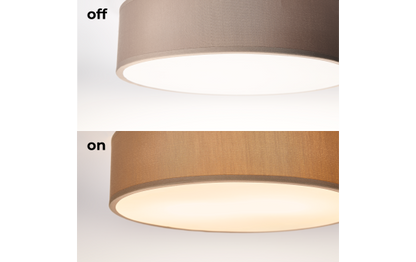 Deckenleuchte EINLICHT ''Fabric'' für 2x E27, Ø38cm, Taupe, Stoffschirm