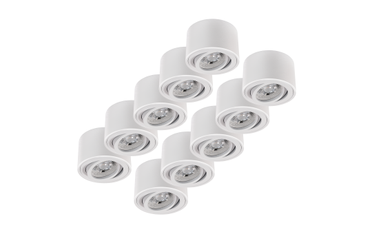 LED-Aufbauleuchte McShine, 5W, 400Lumen, 3000K, ØxH 80x50mm, 10er-Pack