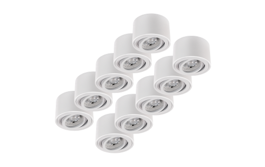 LED-Aufbauleuchte McShine, 5W, 400Lumen, 3000K, ØxH 80x50mm, 10er-Pack