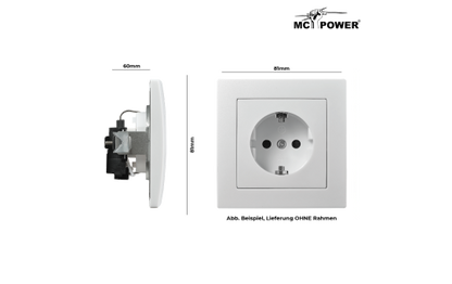 Schutzkontakt-Steckdose McPower ''Flair'' 250V~/16A, UP, Einsteckschutz, weiß