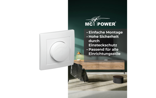 LED-Dimmer für elektronische Trafos McPower ''Flair'' 250V~/300W, UP, Memory-Funktion