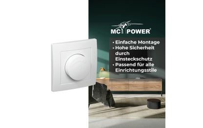 LED-Dimmer für elektronische Trafos McPower ''Flair'' 250V~/300W, UP, Memory-Funktion