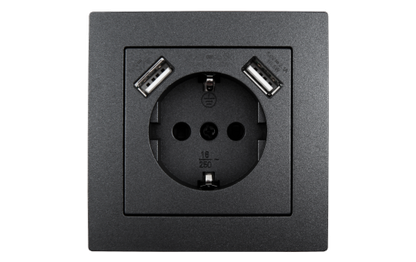 Schutzkontakt-Steckdose mit 2x USB McPower ''Flair'' 250V~/16A, 5V/2,1A, 12er-Pack