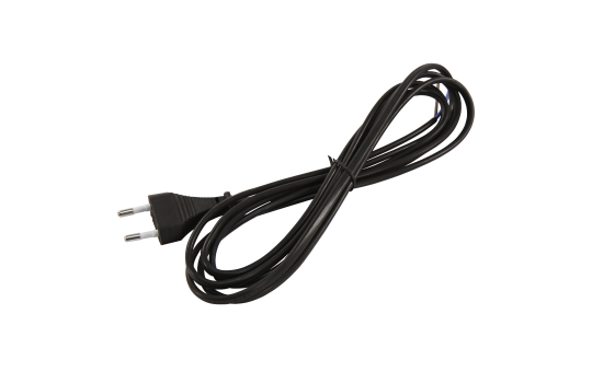 Euro-Netzkabel McPower mit blanken Enden Länge 2,5m, 2x0,75 mm², schwarz