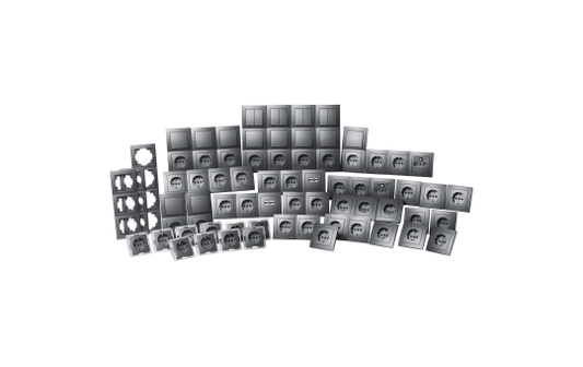Schalter und Steckdosen Set McPower Flair ''Megaset'' 100-teilig, anthrazit