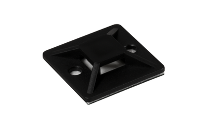 Kabelsockel McPower für Kabelbinder 30x30mm, schwarz, selbstklebend, 10er-Pack