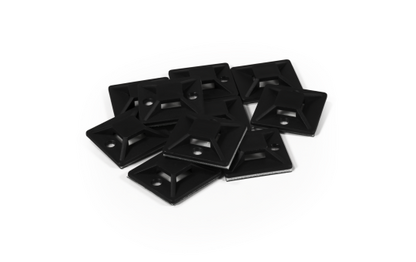 Kabelsockel McPower für Kabelbinder 30x30mm, schwarz, selbstklebend, 10er-Pack
