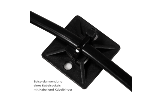 Kabelsockel McPower für Kabelbinder 30x30mm, schwarz, selbstklebend, 10er-Pack