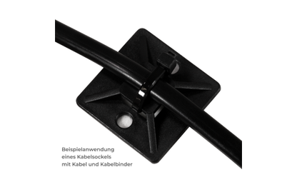 Kabelsockel McPower für Kabelbinder 30x30mm, schwarz, selbstklebend, 10er-Pack