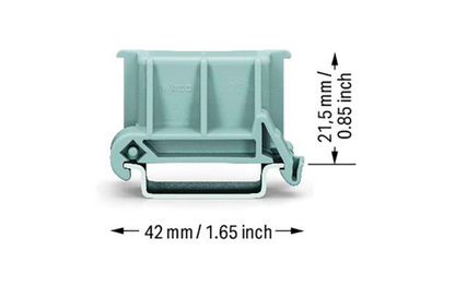Universalwinkeladapter WAGO, 18,5x42mm, Montage auf Tragschiene, grau