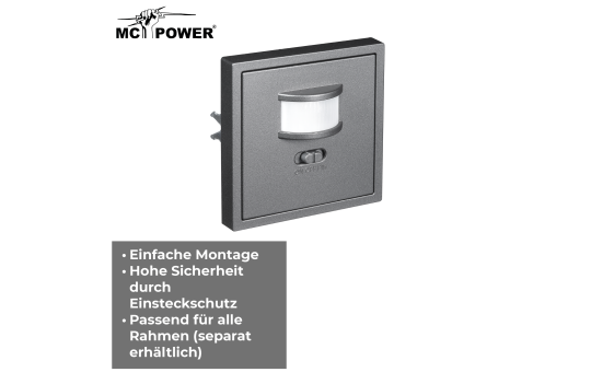 Unterputz IR Bewegungsmelder McPower ''Shallow'' 160°, 750W, LED geeignet
