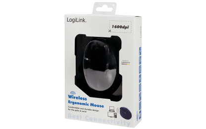 Maus, Wireless 2,4G Mouse, Optisch, schwarz, 1600dpi, Ergonomisches Design