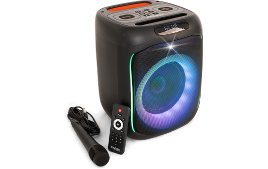 Lautsprecherbox IBIZA ''CUBE180'' 180W, akkubetrieben, Bluetooth, mit Mikrofon