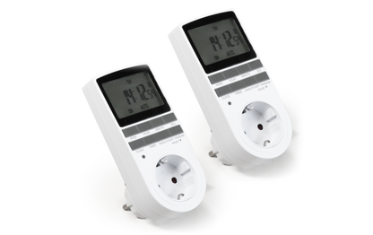 Digitale Zeitschaltuhr McPower ''WZ-10'' 2er-Pack, 10 Programme, 24Std Timer,3680W