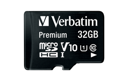 Micro SDHC Card Verbatim, 32GB Speicherkapazität, inkl. Adapter, Class 10