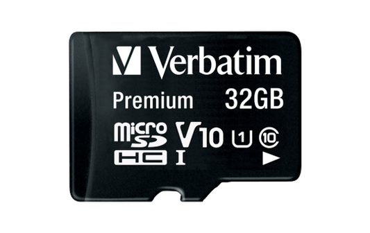 Micro SDHC Card Verbatim, 32GB Speicherkapazität, inkl. Adapter, Class 10