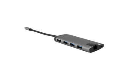 USB-C Multiport-Hub von Verbatim, USB 3.0, HDMI, SD, Ethernet, 15cm Kabel
