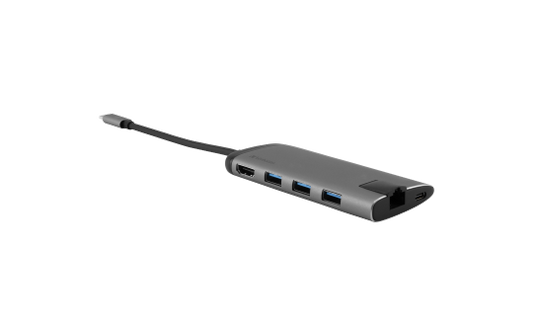 USB-C Multiport-Hub von Verbatim, USB 3.0, HDMI, SD, Ethernet, 15cm Kabel
