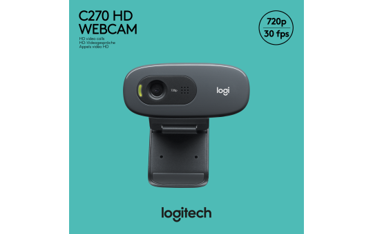 Webcam Logitech ''C270'', HD, 720p, USB, schwarz