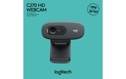 Webcam Logitech ''C270'', HD, 720p, USB, schwarz